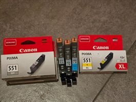 3x Canon Pixma 551 GY, 2x BK, 551C und 1x 551Y XL