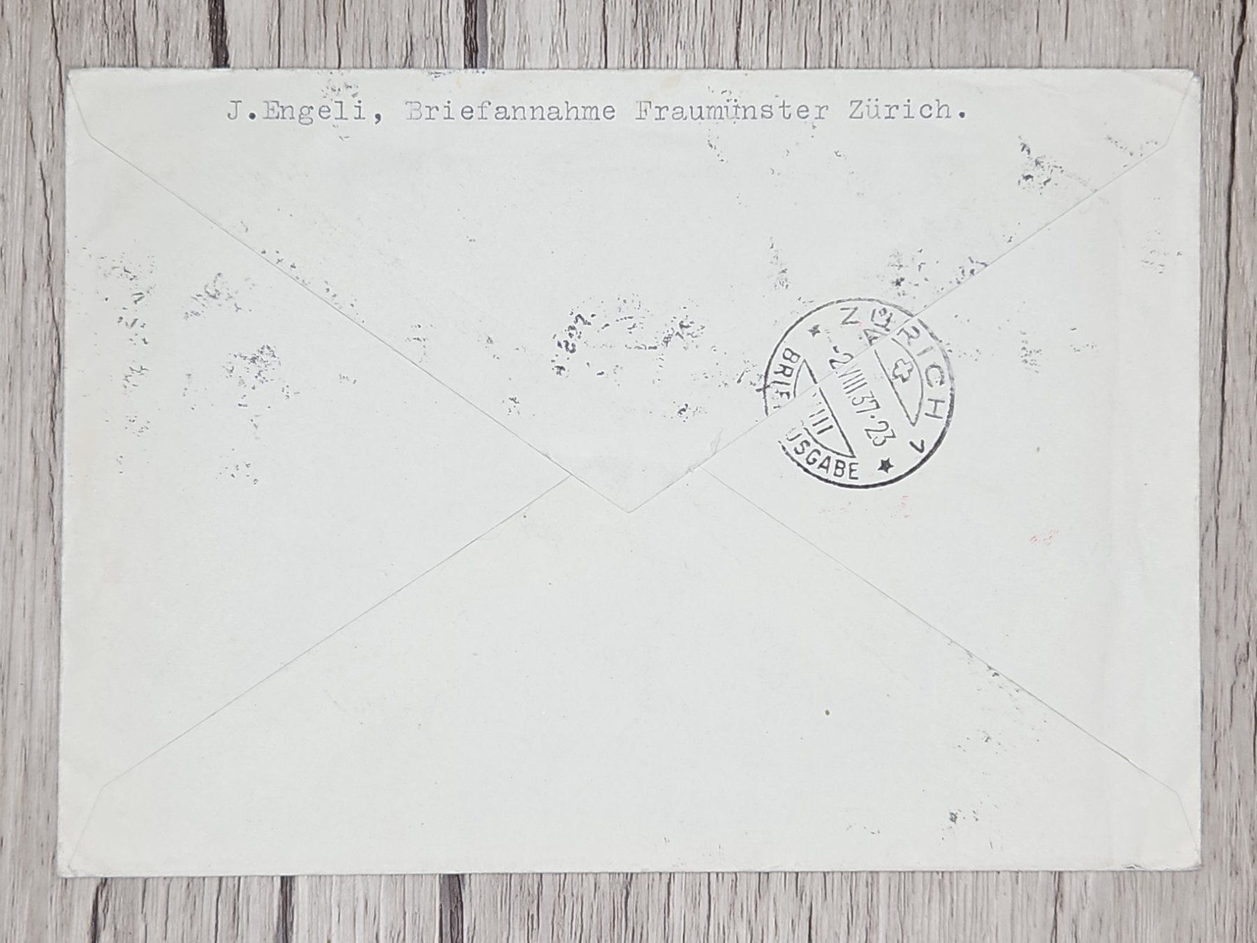 Tutti i francobolli: CL13 Enveloppe + Timbre Suisse 1937 – Usato da Cousset venduto da Patrick_Collections 1