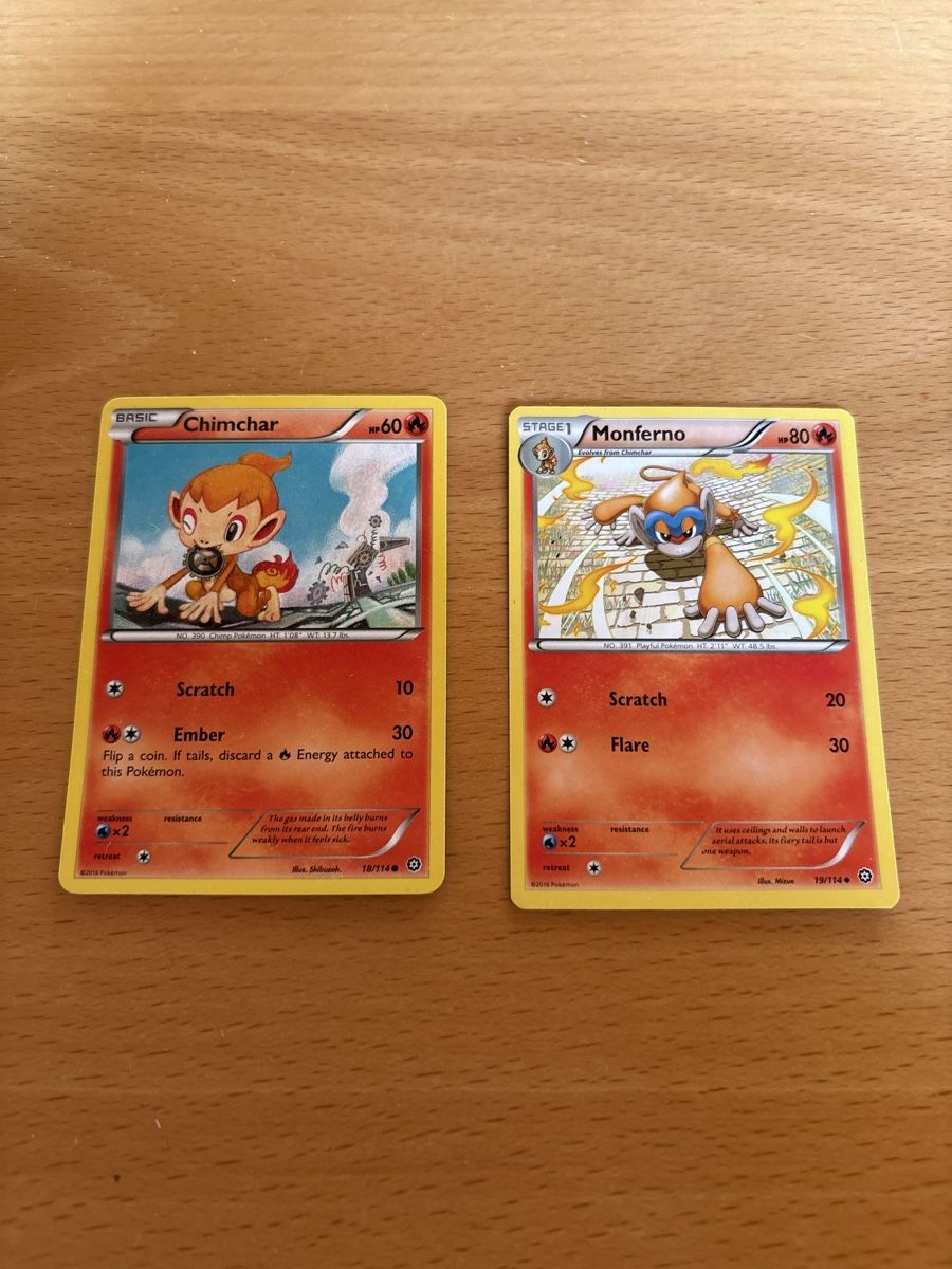 Pokémon Cartes à collectionner: 2 Pokemon Karten Set: Chimchar & Monferno – D'occasion à Balsthal par Sven.sch