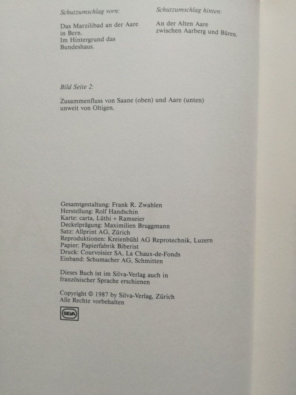 Libri: Silva Bildband; Die Aare – Usato da Zürich venduto da Tolima194 5