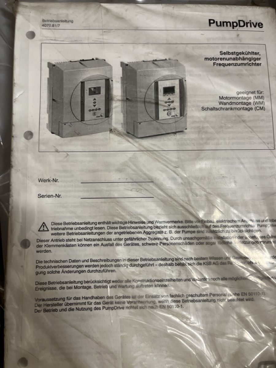 Wechselrichter:  Frequenzumrichter KSB Pump Drive – Neu (gemäss Beschreibung) aus Eschlikon TG von Airmix 1