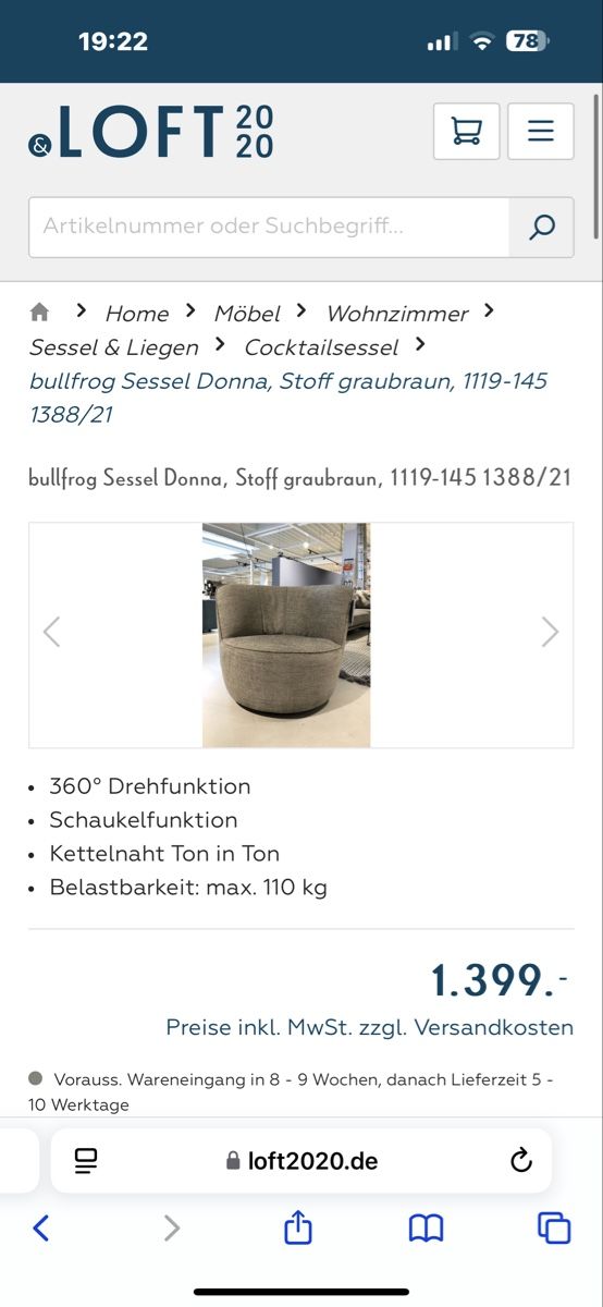 Poltrone: Sessel Designer Bullfrog – Usato da Winterthur venduto da VigoL 3