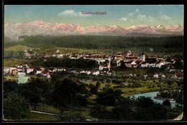 AK Bischofszell, Ortsansicht mit Bergpanorama
