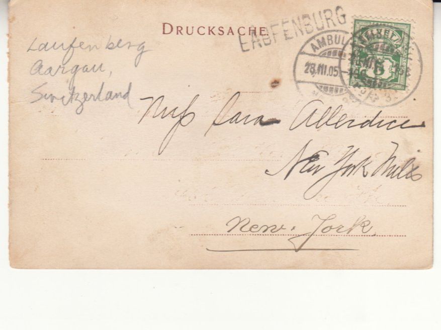 Cartoline postali: Laufenburg 1905 mit Stabstempel Laufenburg – Usato da Bürglen TG venduto da StampGraf 1