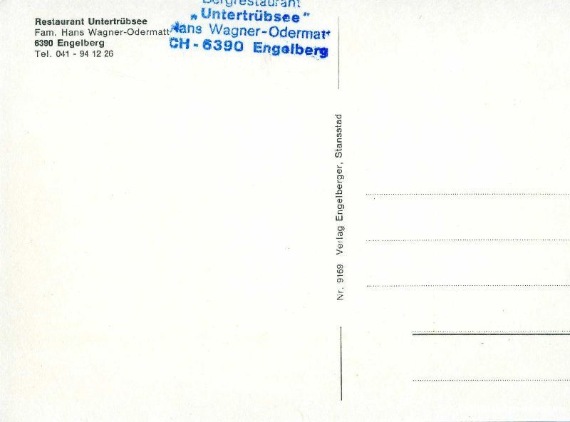 Ansichtskarten: Engelberg Untertrübsee Restaurant c1970 – Gebraucht aus Emmenbrücke von teestube 1