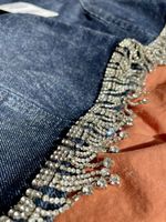 Zara Jeans Top mit Strass, neu mit Etikett, Gr. M, NP 49.90