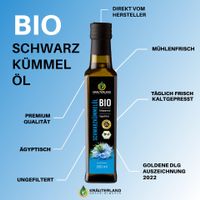 Bio Schwarzkümmelöl UNGEFILTERT 250ml FRISCH kaltgepresst