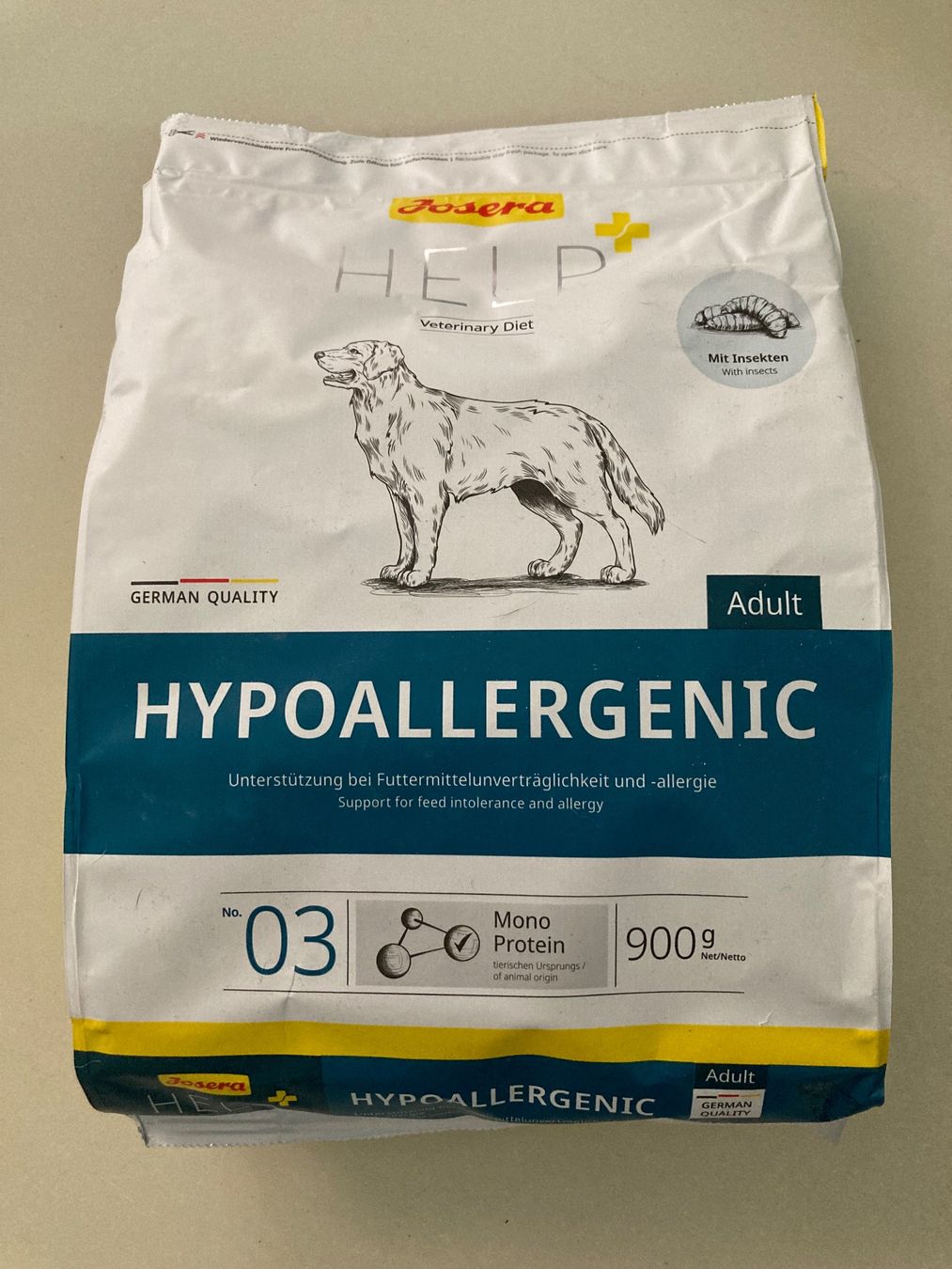 Mangimi: Josera Hypoallergenic Hundefutter mit Insekten – Nuovo e nell'imballaggio originale da Bachenbülach venduto da Chatzefueter