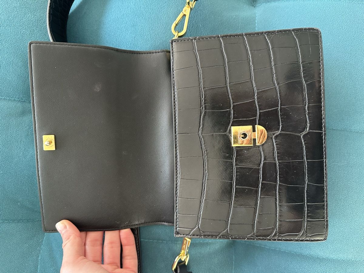 Borse: Elegante schwarze Kroko-Tasche – Usato da Rotkreuz venduto da sti_cdf8 1