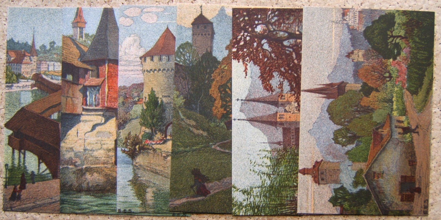 Ansichtskarten: 6 ORIGINAL LITHOGRAPHIEN VON LUZERN - ERNST E. SCHLATTER – Neu und originalverpackt aus Brunnen von Nonne04 1