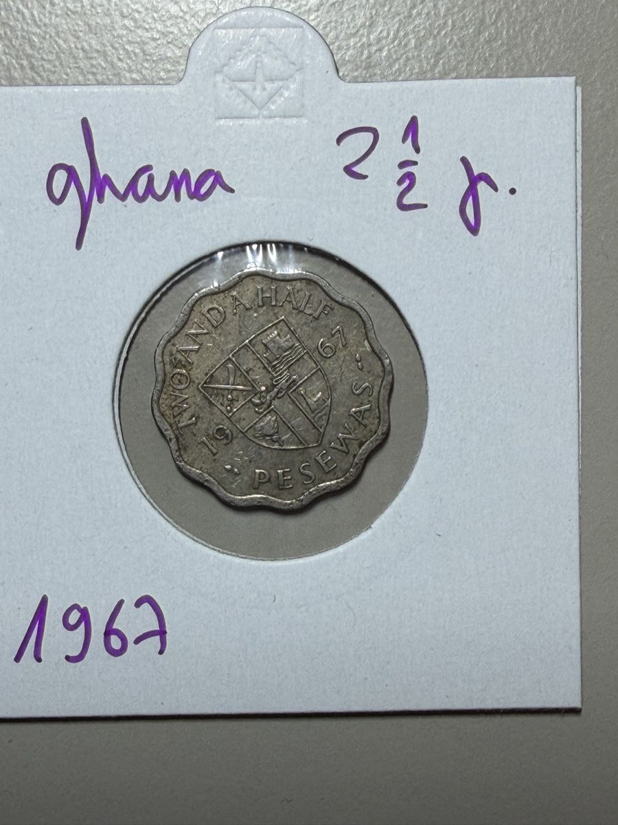 Alle Münzen: Ghana - 2.5 pesewa - 1967 – Gebraucht aus Payerne von Mike1682