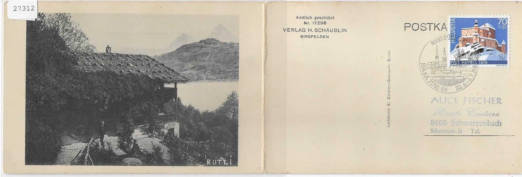 Cartoline postali: Rütli - Doppelkarte – Usato da Ettingen venduto da Kartenplanet