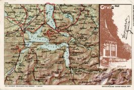 Altdorf  UR  -    Landkarten-Panorama     AK     um  1 9 0 4