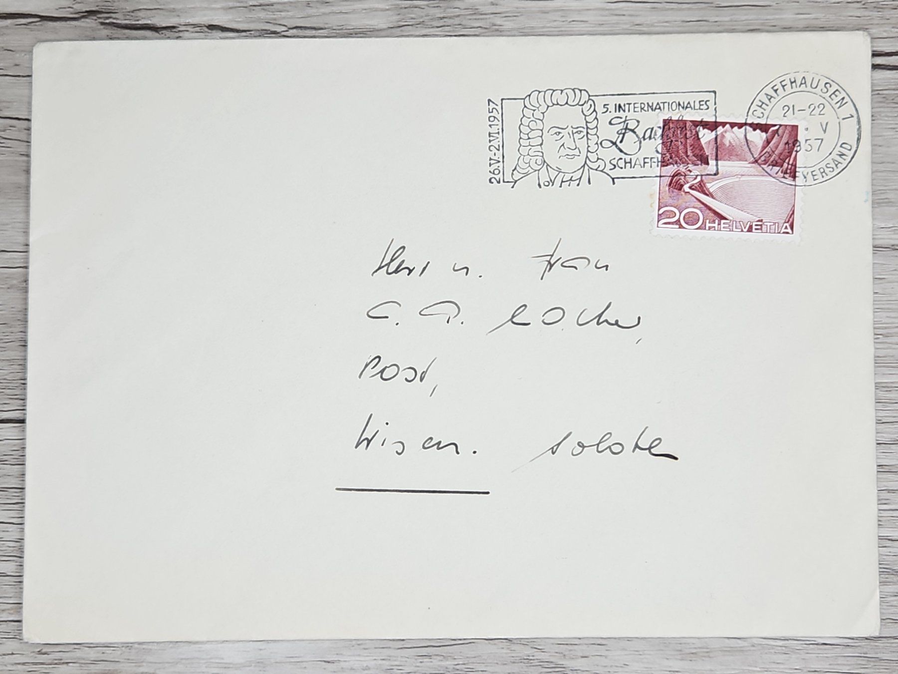 Tutti i francobolli: CL01 Enveloppe + Timbre Suisse 1957 – Usato da Cousset venduto da Patrick_Collections