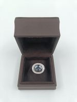 FASZINIERENDER BLAU GRAUER SPINELL RING IN 750 WEISSGOLD
