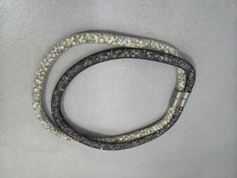 Modeschmuck Set: 2 Halsketten mit Glitzer, neuwertig