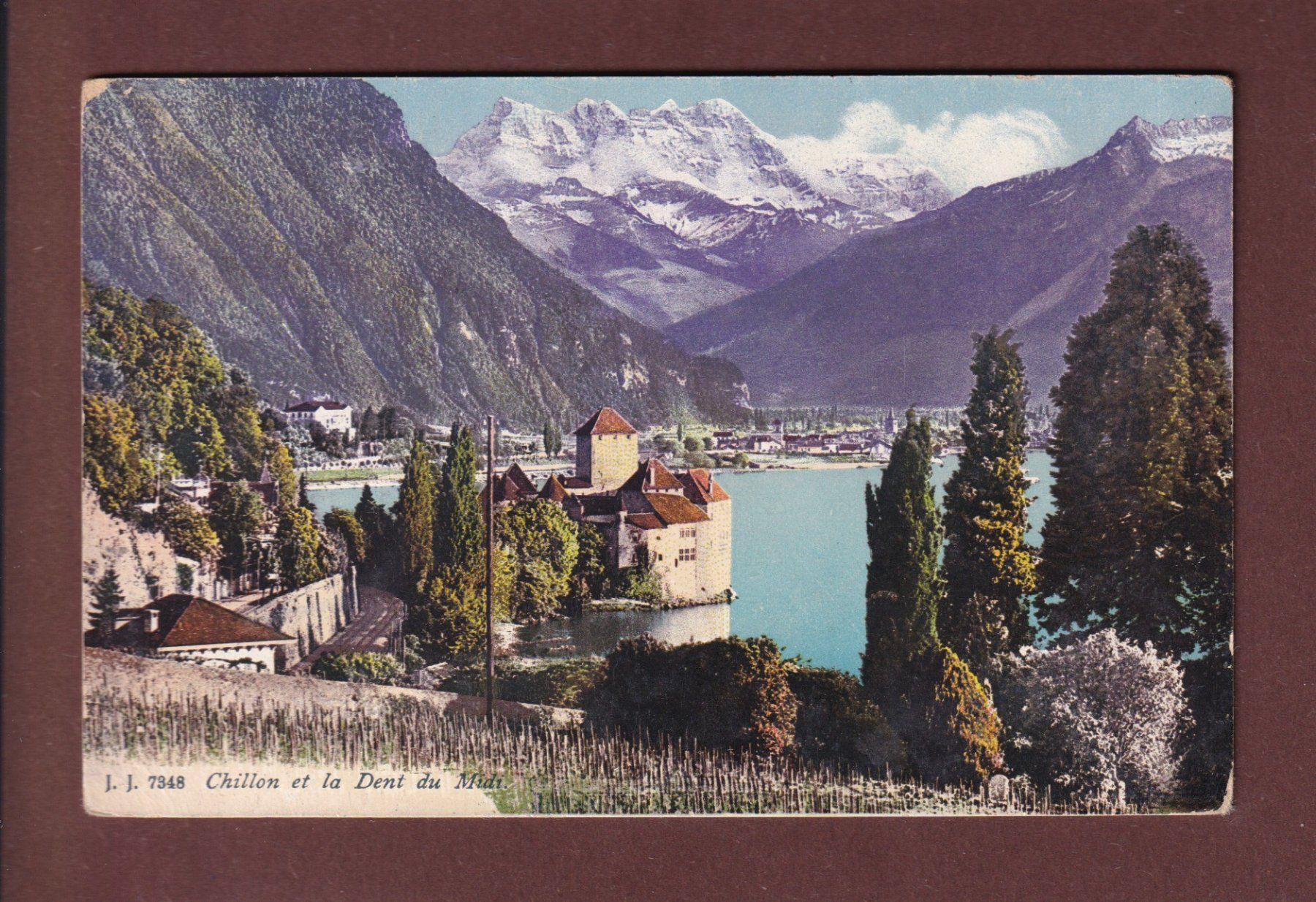 Ansichtskarten: Château de CHILLON - Dents du Midi - 1921 – Gebraucht aus Pully von nicecards