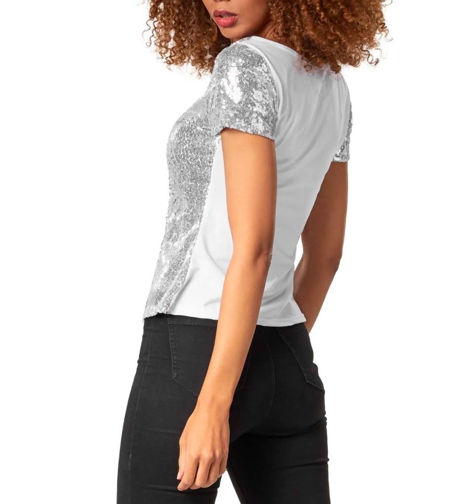 Costumi: Pailletten-Kurzarm-Shirt silber Grösse M – Nuovo (secondo la descrizione) da Necker venduto da liq24 1