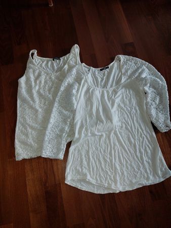 Damen Oberteile 2er Set Weiss Spitze Grösse M/L guter Zustan