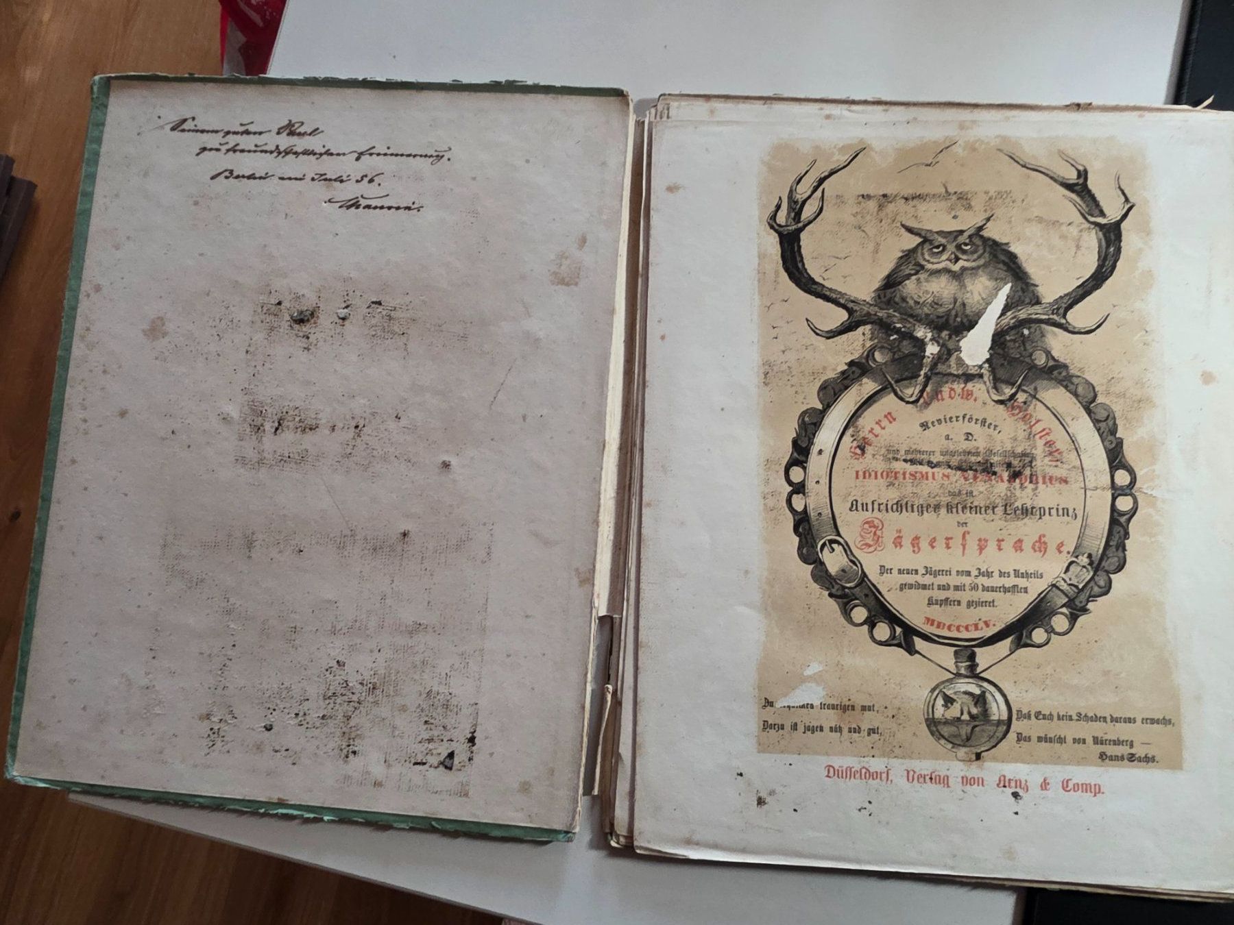 Libri: loses antikes Buch Jäger Sprache - 1855 – Difettoso da Walterswil BE venduto da Lonitti 3