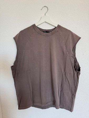 ZARA ärmelloses Oversize-Shirt Taupe Gr. L