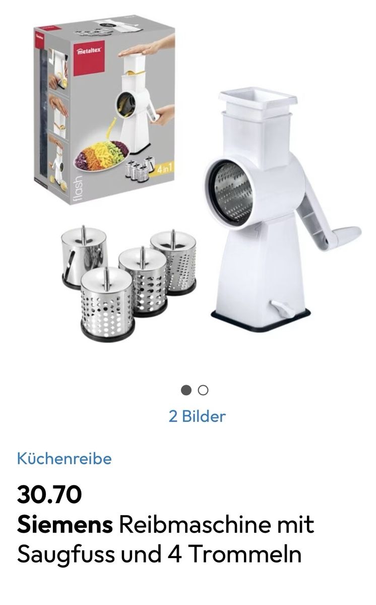 Elettrodomestici da cucina: Reibmaschine mit 4 Trommeln – Nuovo (secondo la descrizione) da Steinmaur venduto da Poleni 4