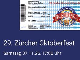 10 Tickets Zürcher Oktoberfest Bauschänzli neu
