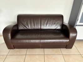 Braunes Ledersofa 2-plätzig, sehr bequem, Top Zustand!