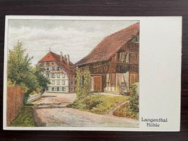LANGENTHAL Mühle, Künstlerkarte, ungelaufen