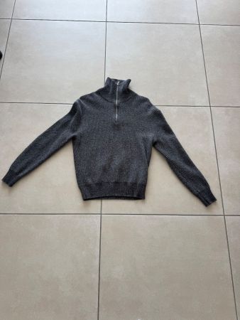 Pullover mit Reissverschluss grau Grösse S
