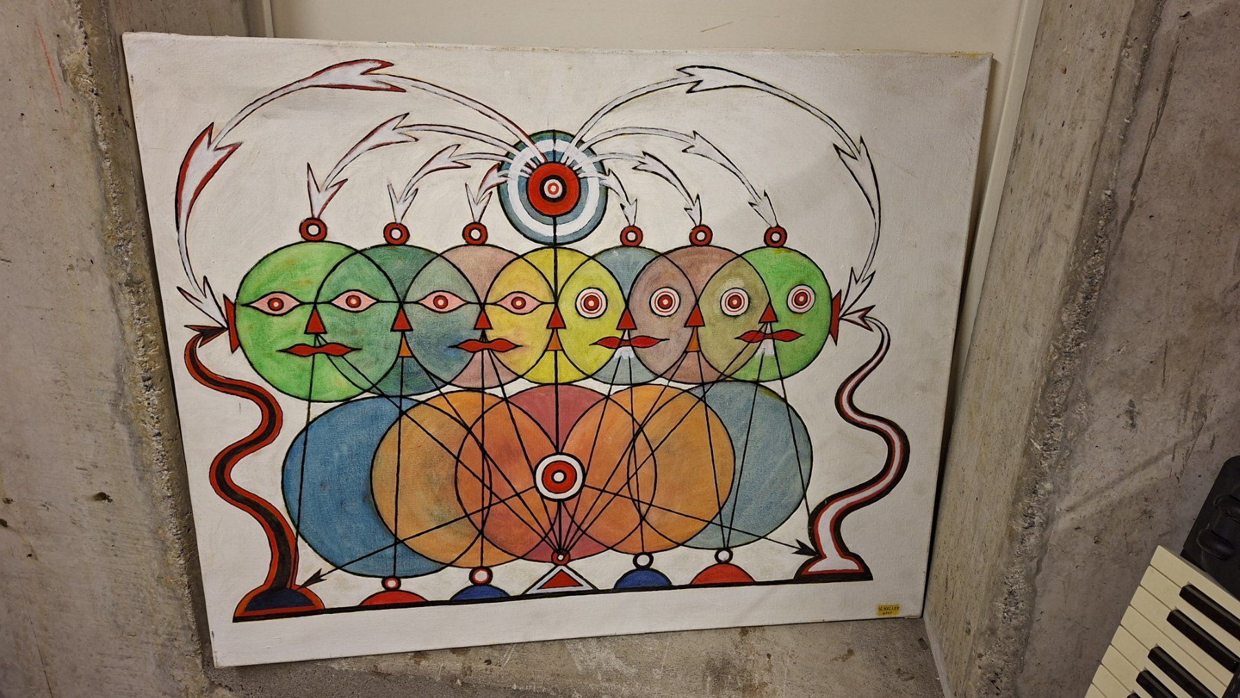 Dipinti: Originales, farbenfrohes Gemälde, abstrakte Kunst. H.Heller – Usato da Schaffhausen venduto da meteor7