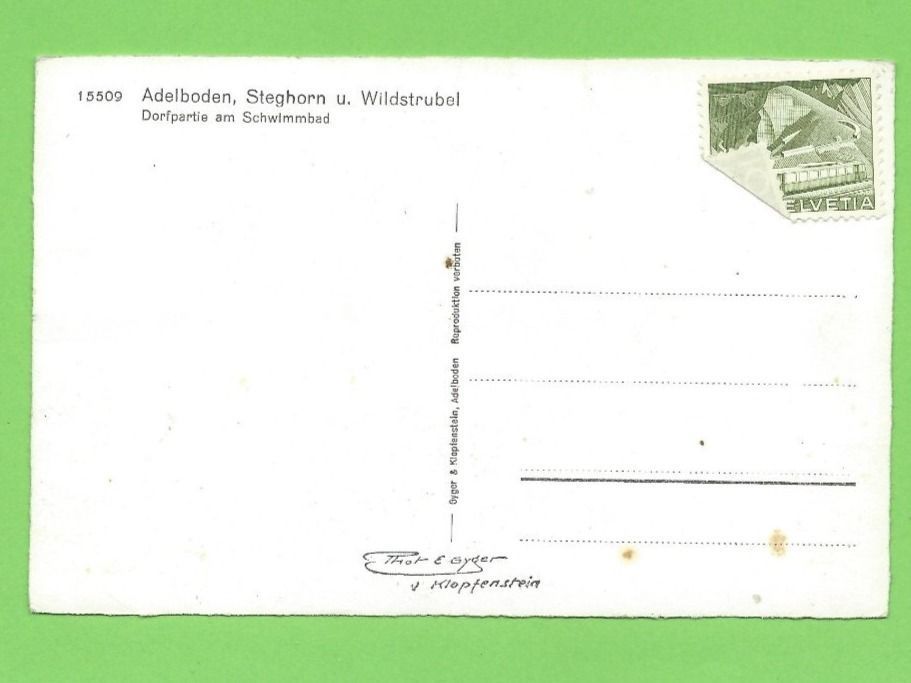 Cartoline postali: Adelboden, Steghorn u. Wildstrubel – Usato da Zürich venduto da t24_de 1