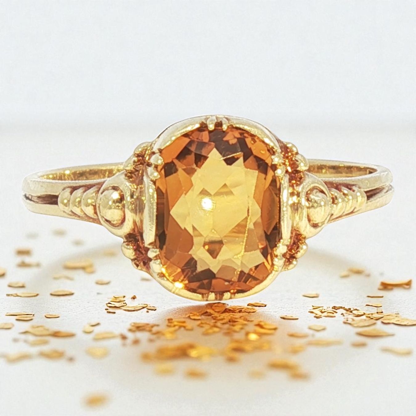 Bagues: Jugendstil-Ring mit  Citrin 14k Gold – D'occasion à Embrach par estzeh1