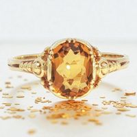 Sale! Jugendstil-Ring mit  Citrin 14k Gold