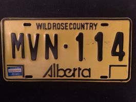USA Alberta 1982 Schild Autokennzeichen Nummernschild