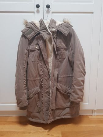Winterjacke beige/braun, Gr. S/M