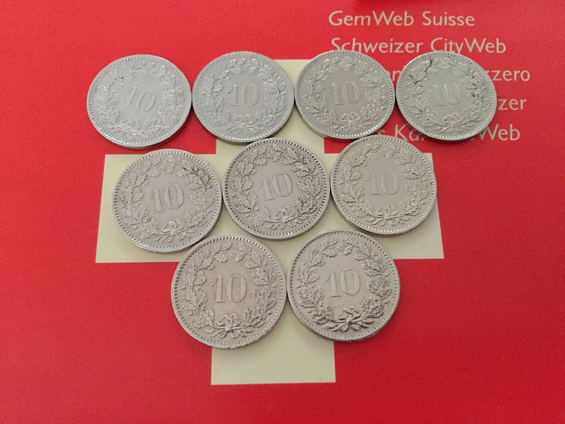 Tutti le monete: 10 Rappen 1970 - 1979 komplett – Usato da Elsau venduto da herbybay 6