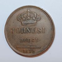 10 Tornesi 1836 Königreich beider Sizilien