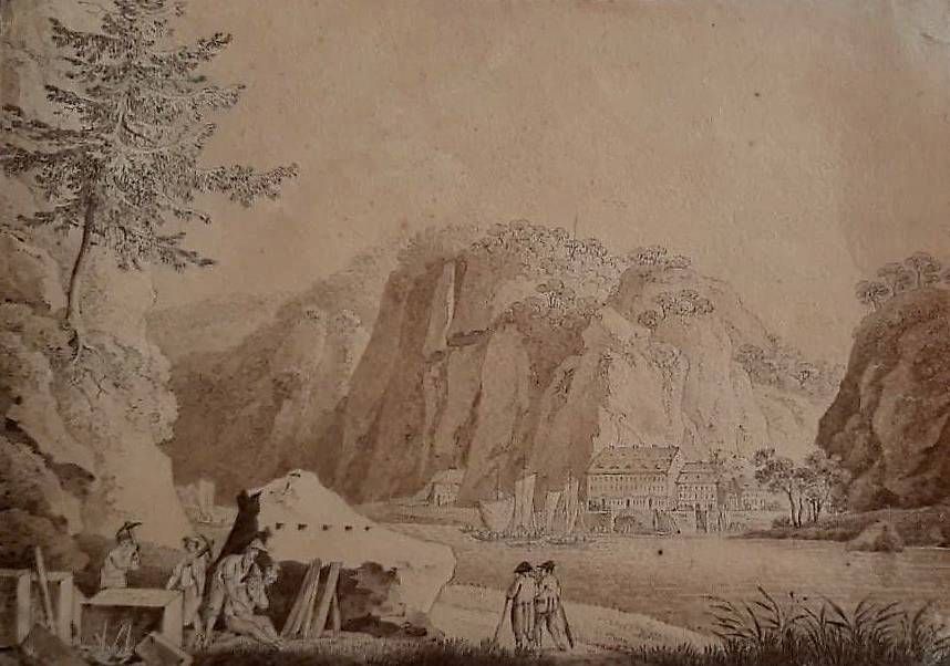 Dipinti: Dessin l'école d'Adrian Zingg - Herrnskretschen -circa 1780 – Usato da Sion venduto da Gravure8283