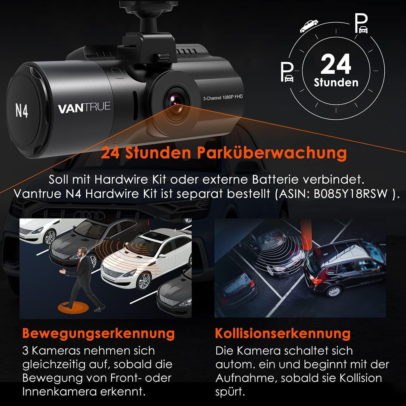 Action Cam: 4K Dashcam Auto 2.5K+ 2.5K+ 1080P – Nuovo e nell'imballaggio originale da Nuglar venduto da SaleRitter 3