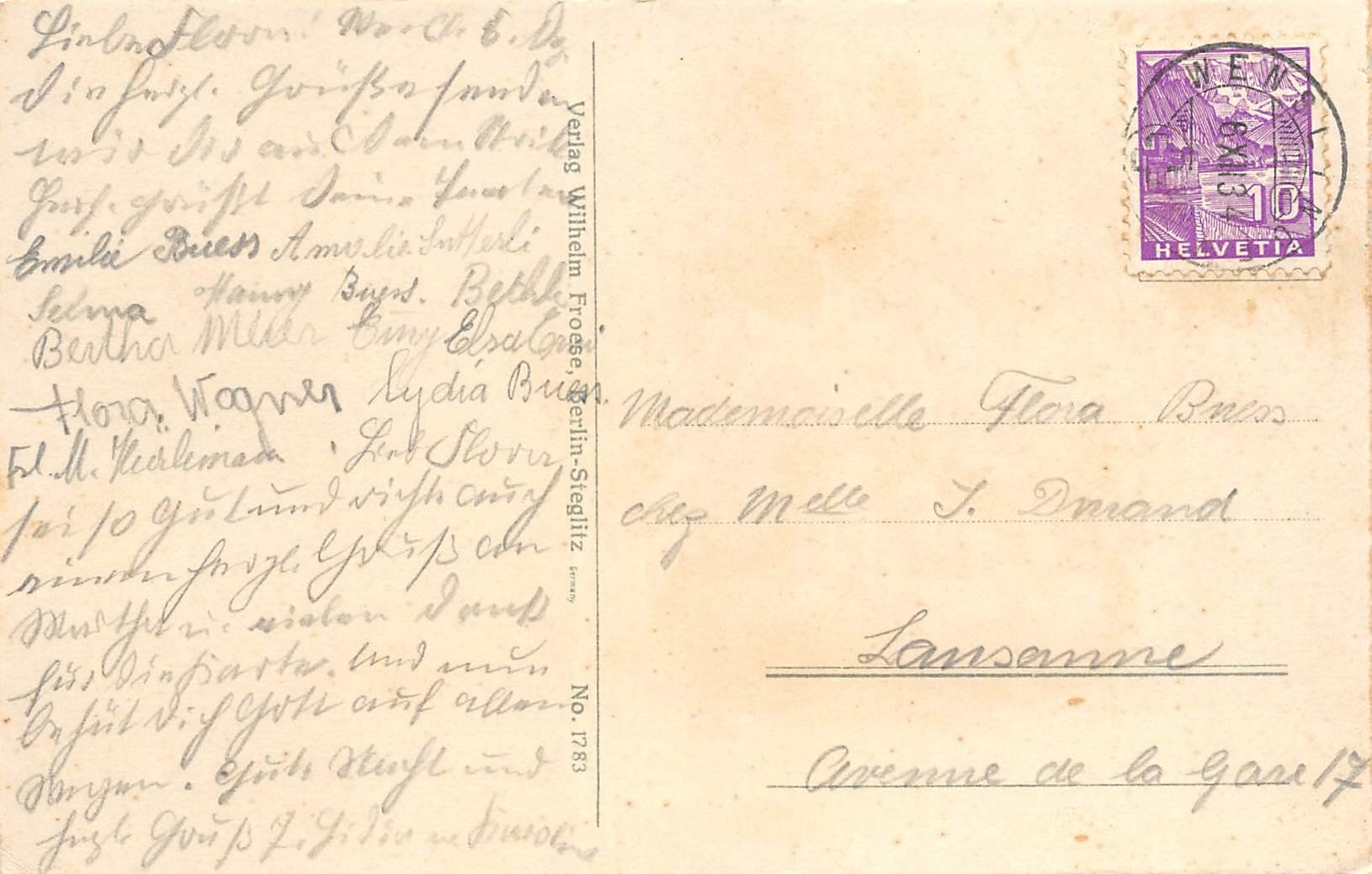 Cartoline postali: Korb mit Veilchen, Bibelspruch – Usato da Ottikon b.Kemptth. venduto da Neptun1974 1
