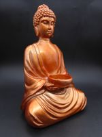 Bronzefarbige Buddha Statue als Teelichthalter ca. 21 cm