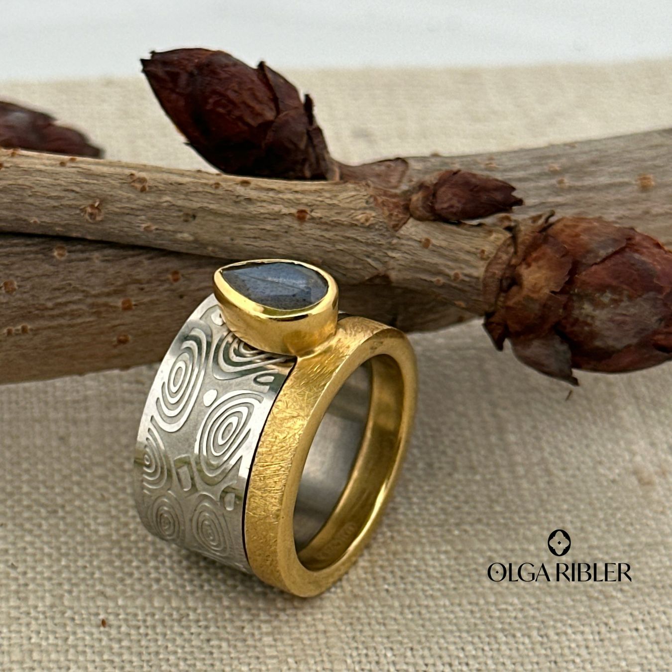 Olga Ribler Ringe: Ring Set 2 Ringe mit Labradorite Grösse 60 – Neu (gemäss Beschreibung) aus Luzern von Schmuckoutlet 1