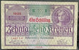 Österreichische Banknote 10.000 Kronen, 1924, Top!