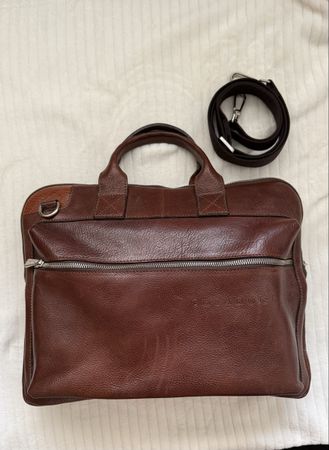 CHiARUGi Leder tasche Braun Aktentasche mit Tragegurt