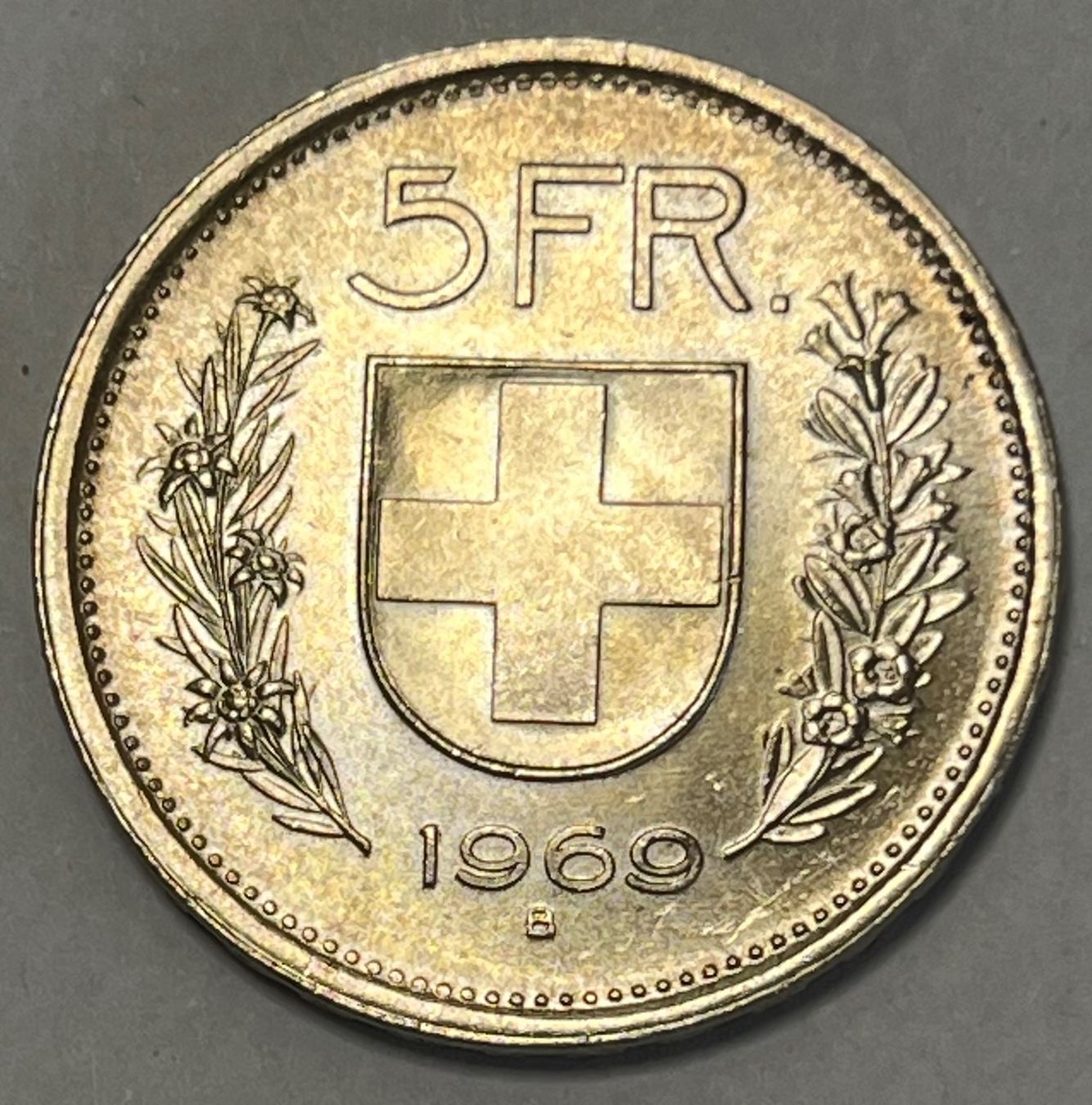 Tutti le monete: 5 Franken - Silbermünze  - 1969 – Usato da Dietikon venduto da Numis8953 1