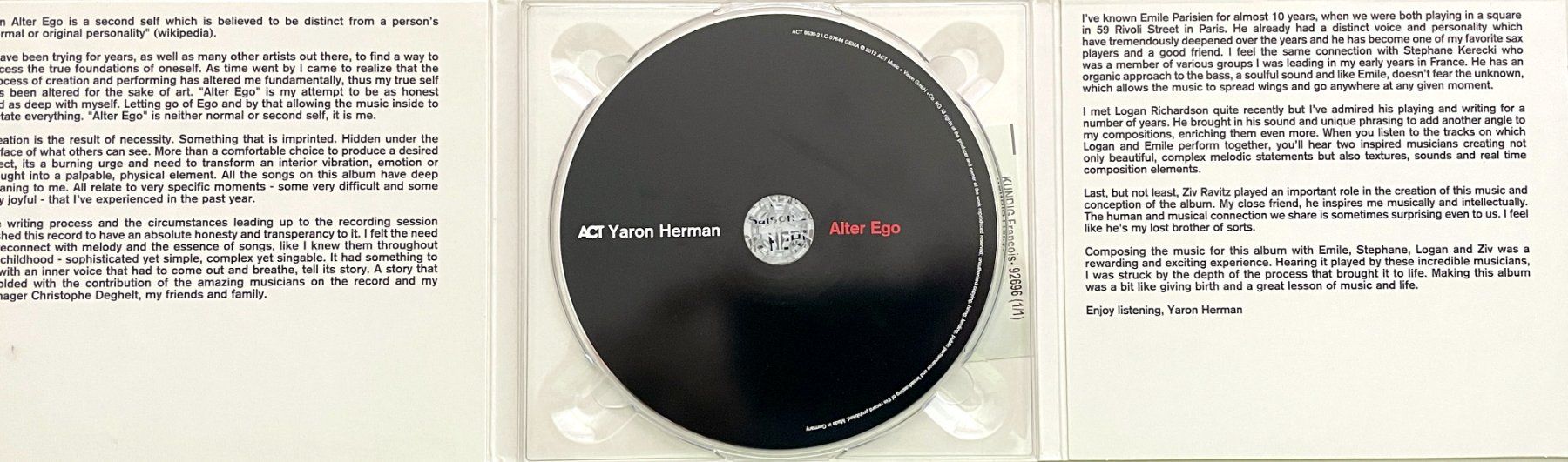 CD: Yaron herman CD Digipack - Alter Ego – Usato da Savagnier venduto da Ne2065 2