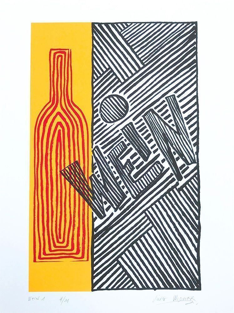 Grafica & Litografie: Artwine 1 Jürg Widmer Siebdruck – Nuovo e nell'imballaggio originale da Seltisberg venduto da quadartswiss