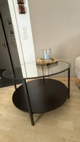 Tisch Glas rund dunkelbraun B75 H43 cm guter Zustand