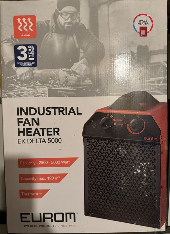 Chauffage électrique Radiant En Fibre De Carbone "Bola" - 2000W - Noir